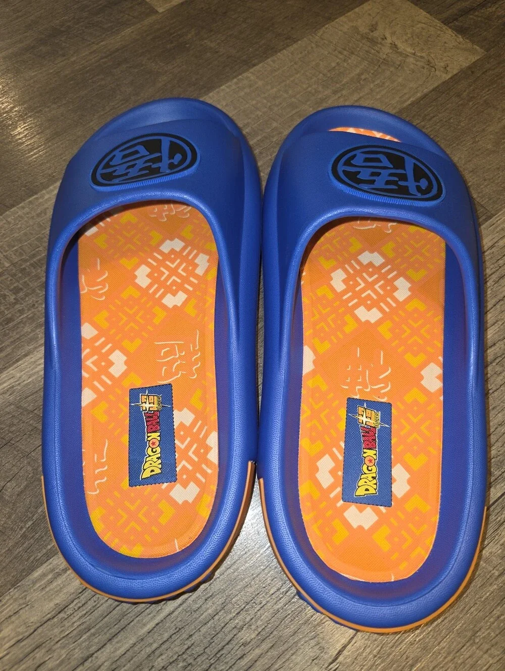 Mens Dragon Ball Slides Blue And Orange Size 9